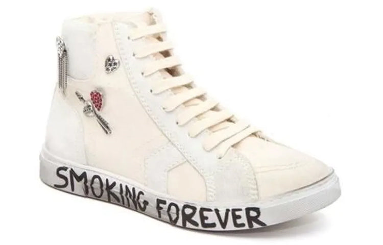 SAINT LAURENT Yves Stylish Skateboarding Shoes Women's White