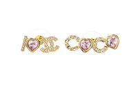 CHANEL Earrings Women's Gold/Pink