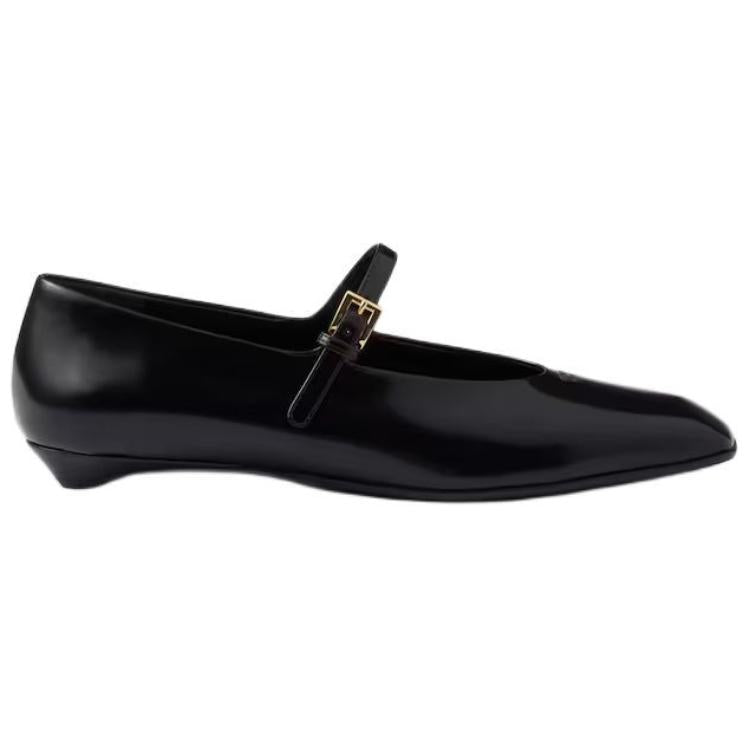 PRADA Flat Mary Jane Shoes Women's Black