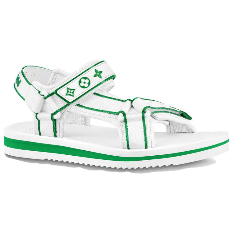 LOUIS VUITTON Panama Beach Sandals Men's White Green