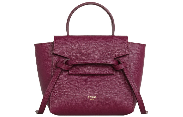 CELINE Grained Calfskin Catfish Bag Portable Crossbody Bag Shoulder Bag Regular Women's Berry Purple