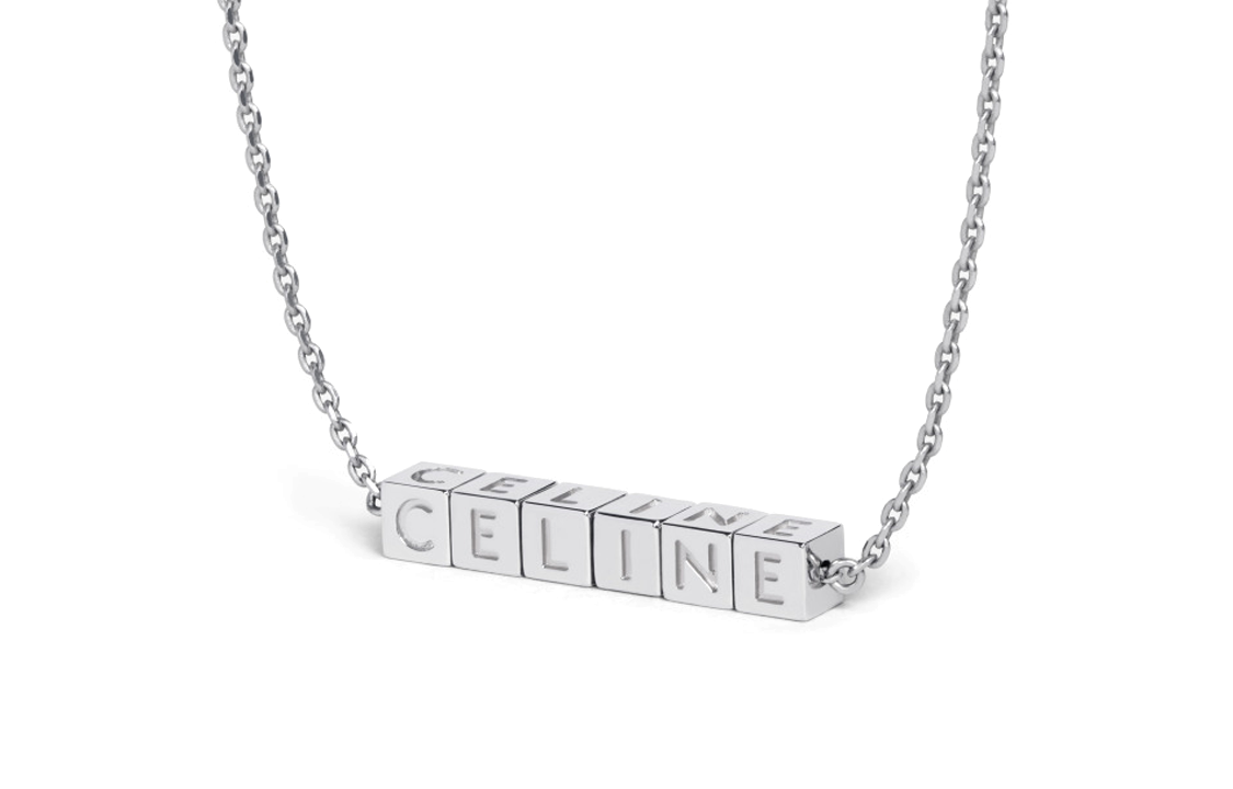 CELINE Brass Necklaces Unisex Silver