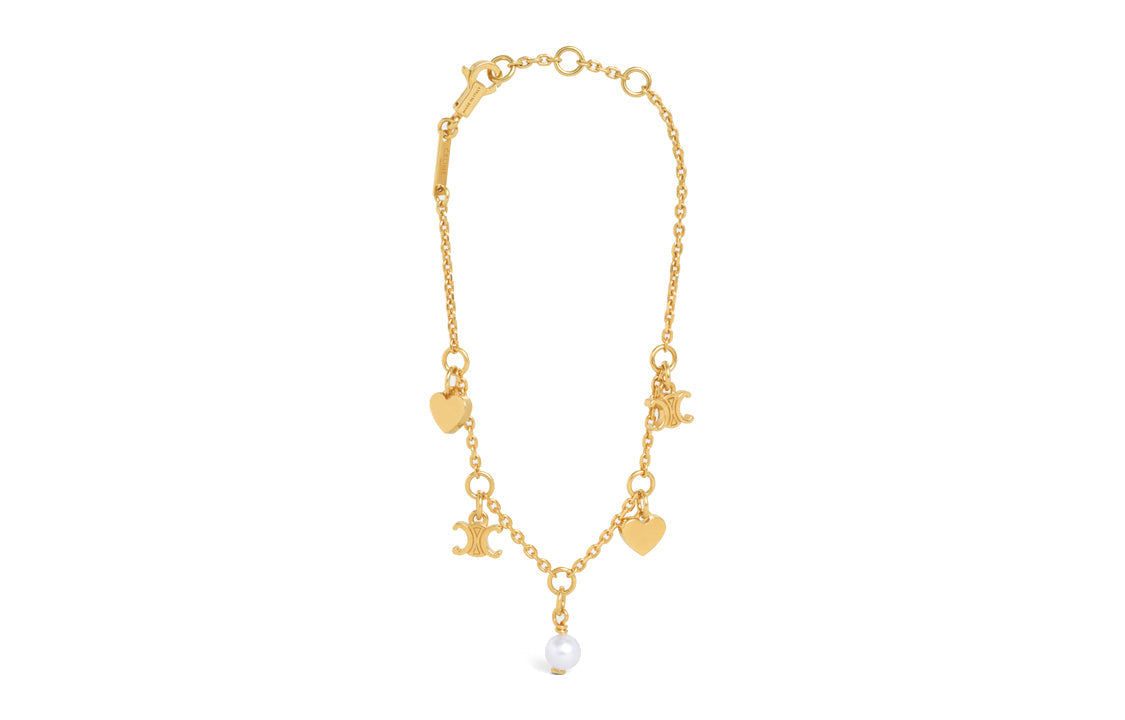 CELINE Brass, Resin, Pearl Bracelets Women's Gold
