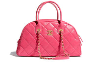 CHANEL Calfskin Bowling Bag Handbag Shoulder Bag Crossbody Bag Women's Pink