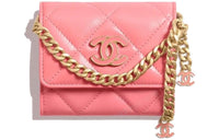 CHANEL WOC Lambskin Crossbody Bags Fanny Pack Regular Women's Coral Pink