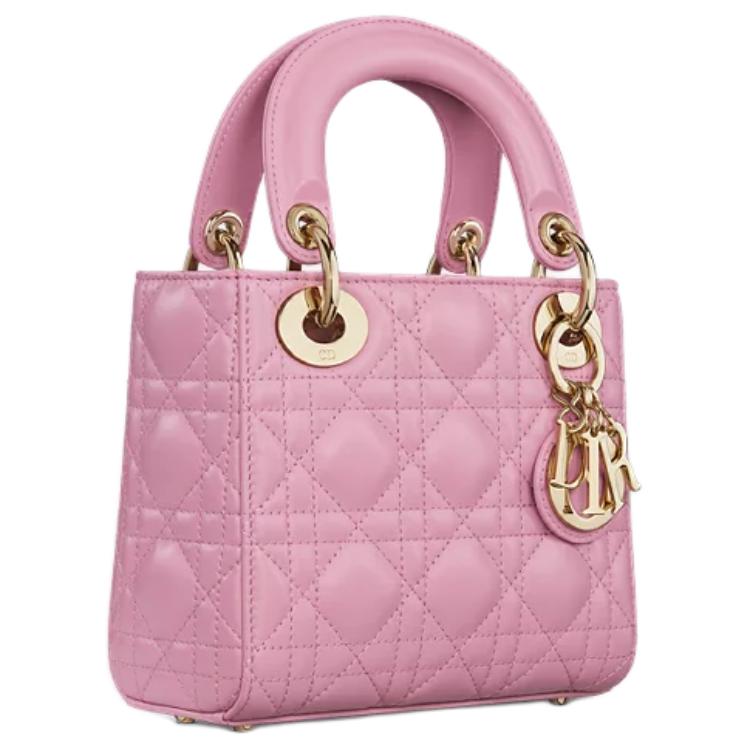DIOR Lady Dior Sheepskin Dior Bag Shoulder Bag Crossbody Bag Handbag Mini Women's Pink Hydrangea