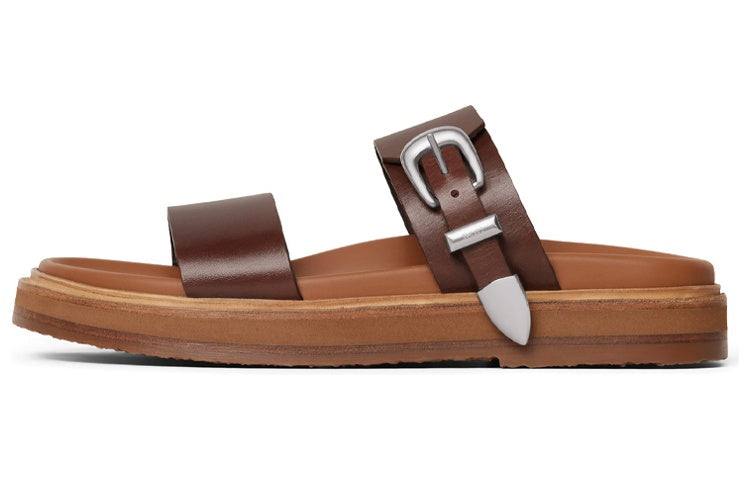 CELINE Slide Slippers Men's Dark Brown