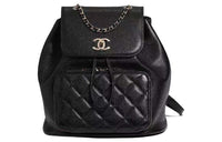 CHANEL Cow Leather Backpack Women's Black