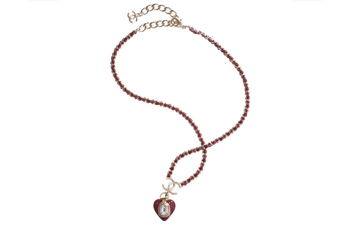 CHANEL Necklaces Women's Red