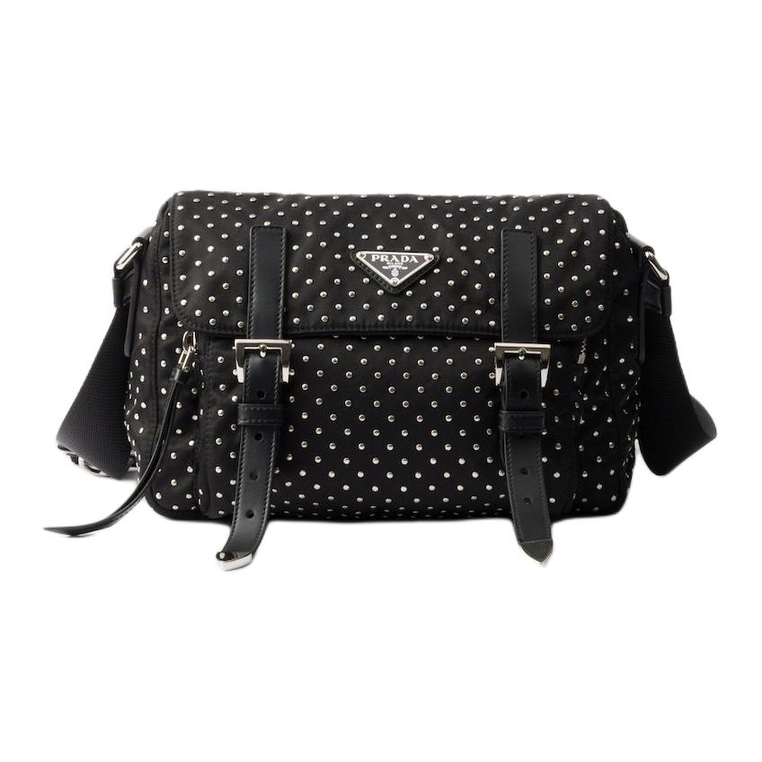 PRADA Recycled Nylon Shoulder Bag, Crossbody Bag Women's Black