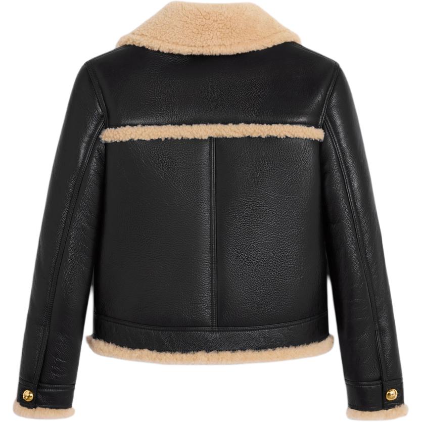 CELINE Straight-cut Blouson Jacket In Curly Lambskin