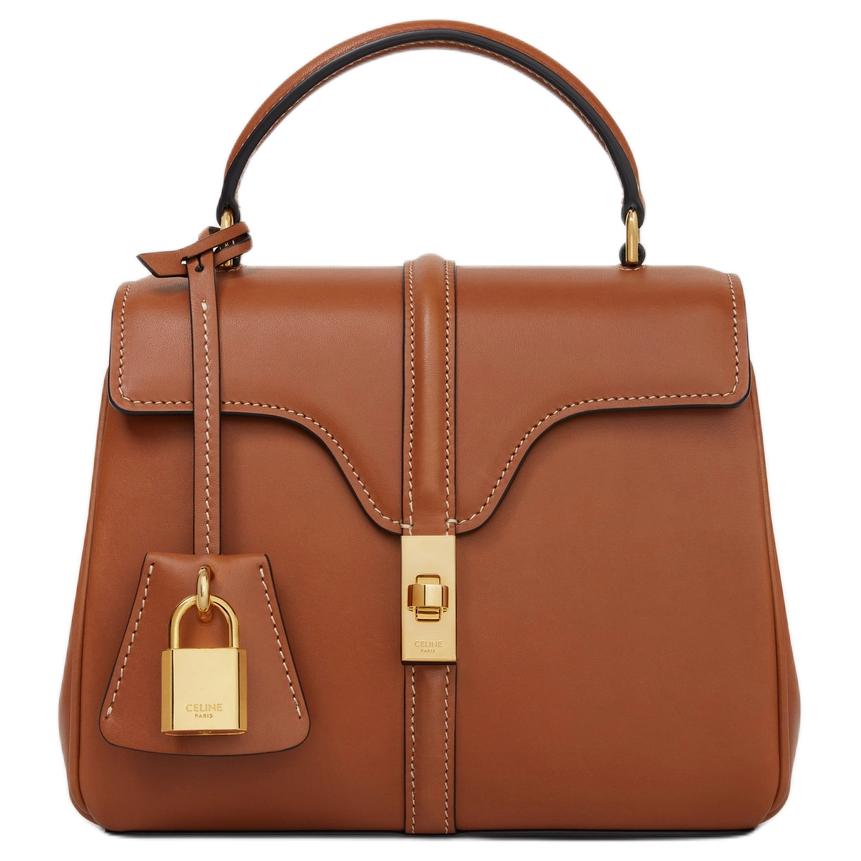 CELINE Calfskin Shoulder Bag, Crossbody Bag, Handbag Mini Women's Tawny