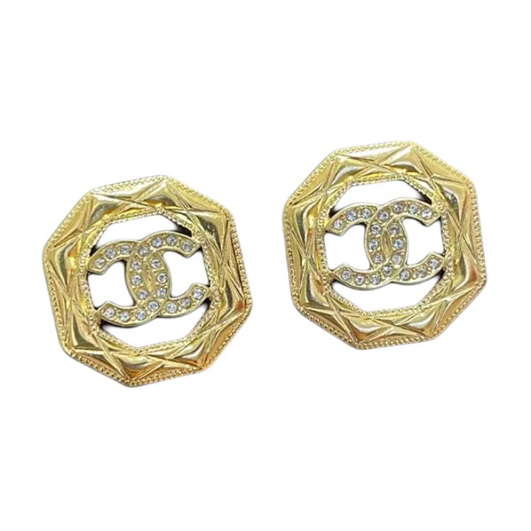 CHANEL Metal Earrings Women's Gold