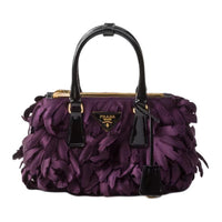 PRADA Galleria Killer Bag Fabric With Leather Shoulder Bag Crossbody Bag Handbag Mini Women's Plum Red & Black
