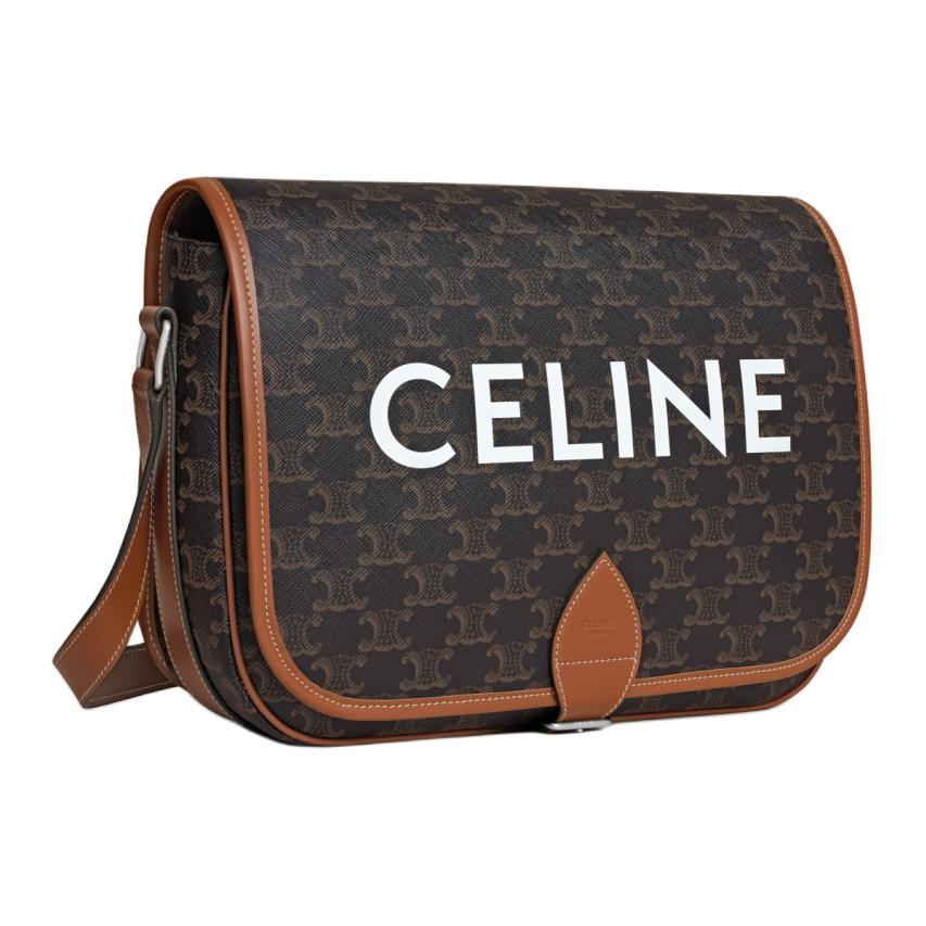CELINE Messenger Folco In Triomphe Canvas With CELINE Print Crossbody Bags Women's Brown