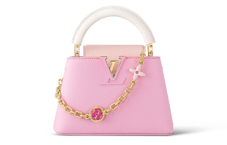 LOUIS VUITTON Capucines Cow Leather Shoulder Bag Crossbody Bag Handbag Mini Women's Candy Pink