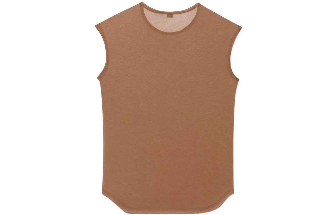SAINT LAURENT Tank Tops Men Brown