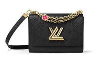 LOUIS VUITTON Twist Epi Grained Cow Leather Shoulder Bag Crossbody Bag Handbag Medium Size Women's Black