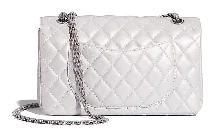 CHANEL 2.55 Lambskin Handbag Women's White