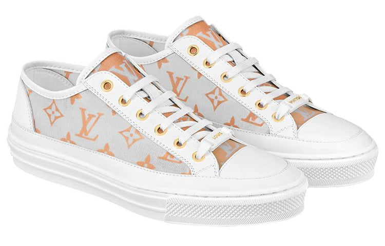 LOUIS VUITTON Stellar Stylish Skateboarding Shoes Women's White Orange
