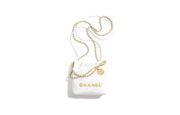 CHANEL 22Bag Shiny Calfskin Bucket Bags Shoulder Bag Crossbody Bag Mini Women's White