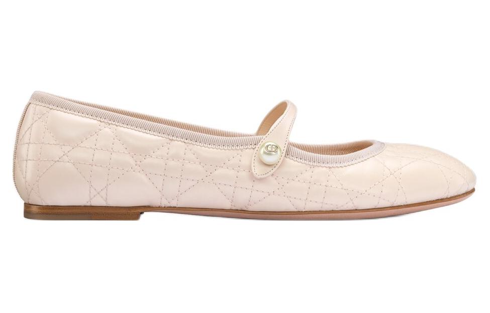DIOR Flat Mary Jane Shoes Women's Quartz Pink