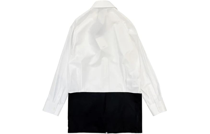 PRADA Two-Toned Panelled Long-Sleeved Shirt Dress