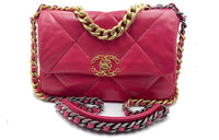 CHANEL 19Bag Lambskin Handbag Shoulder Bag Crossbody Bag Women's Dark Pink