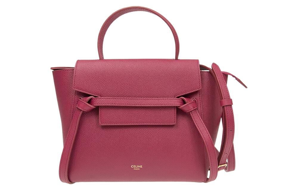 CELINE Grained Calfskin Catfish Bag Handbag Shoulder Bag Crossbody Bag Women's Candy Color/Raspberry Color