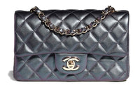 CHANEL Classic Flap CF Lambskin With Gold-Tone Lock Crossbody Bag Shoulder Bag Women's Pearlescent Dazzle Black