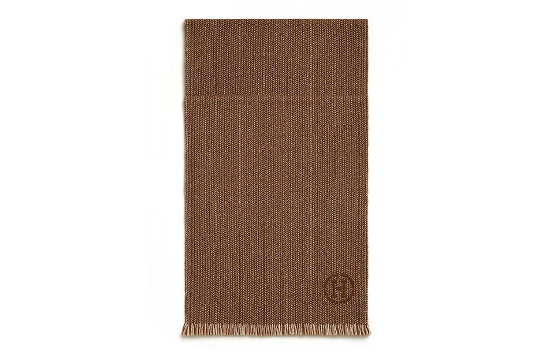 HERMES Knit Scarves Men's Brown