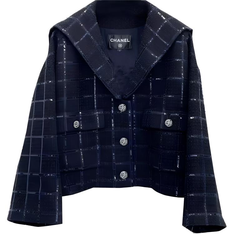 CHANEL Jackets Coats Women's Blue