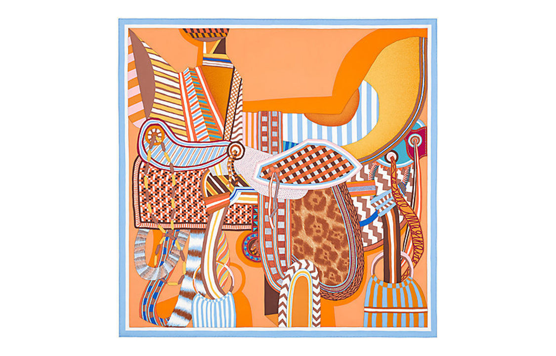 HERMES Mulberry Silk Scarves Women's