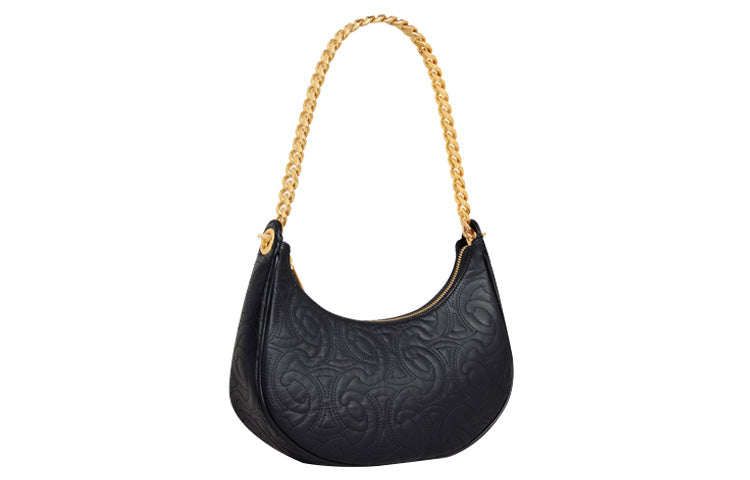 CELINE AVA Sheepskin Shoulder Bag Handbag Medium Size Women's Black