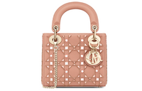 DIOR Lady Dior Cow Leather Crossbody Bags Shoulder Bags Handbags Mini Women's Rose Pink