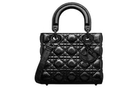 DIOR Lady Dior Calfskin Shoulder Bag Crossbody Bag Handbag Small Size Women's Black
