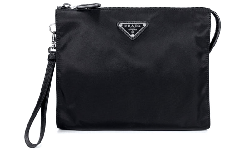 PRADA Nylon Fabric Makeup Bags Clutches Men's Black