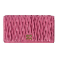 MIU MIU Matelassé Soft Sheep Leather Cell Phone Pouch Shoulder Bag Crossbody Bag Women's Rose Red