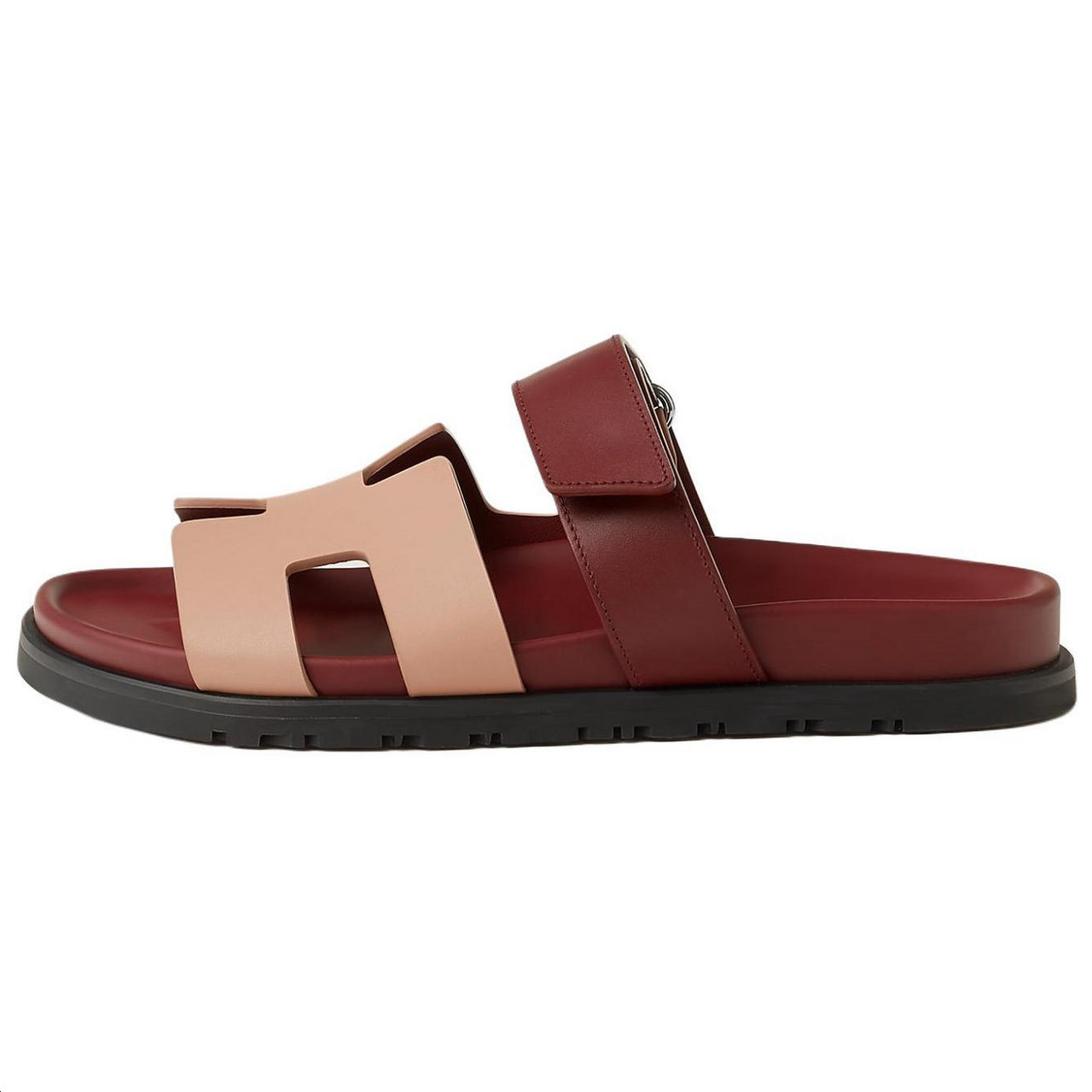HERMES Chypre Slide Slippers Women's Red