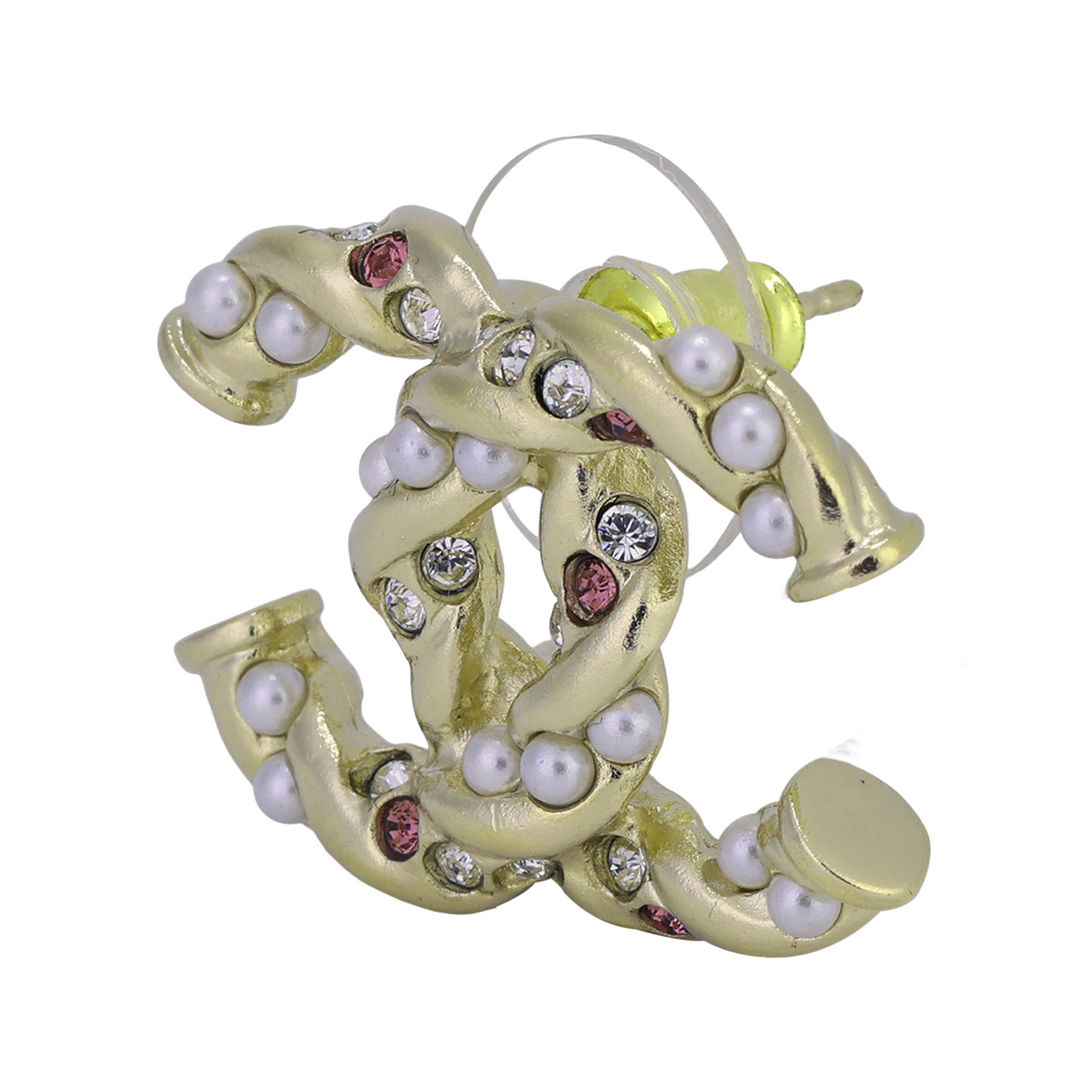 CHANEL Metal Stud Earrings Women's Gold