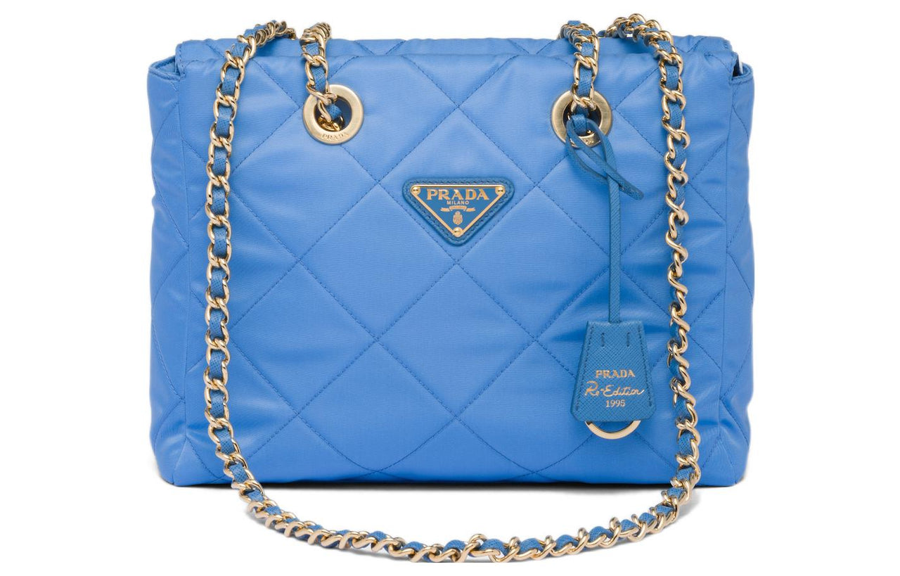 PRADA Fabric Parachute Bag Crossbody Bag Shoulder Bag Women's Light Purple Light Blue
