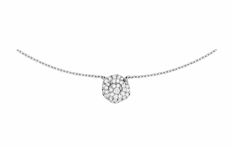 DIOR 18K White Gold With Diamond Decoration Necklace Women's