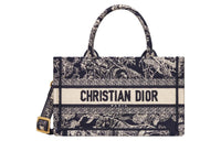DIOR BookTote Reverse Yu Yi Print Embroidery Tote Bag Shopping Bag Shoulder Bag Crossbody Bag Handbag Mini Women's Blue