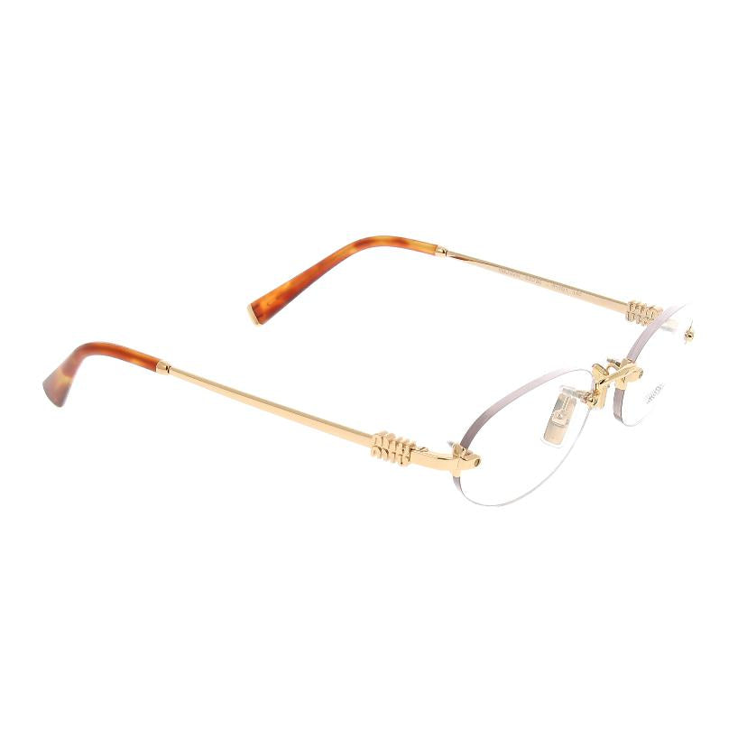 MIU MIU Metal Oval Eyeglass Frames Women's Gold