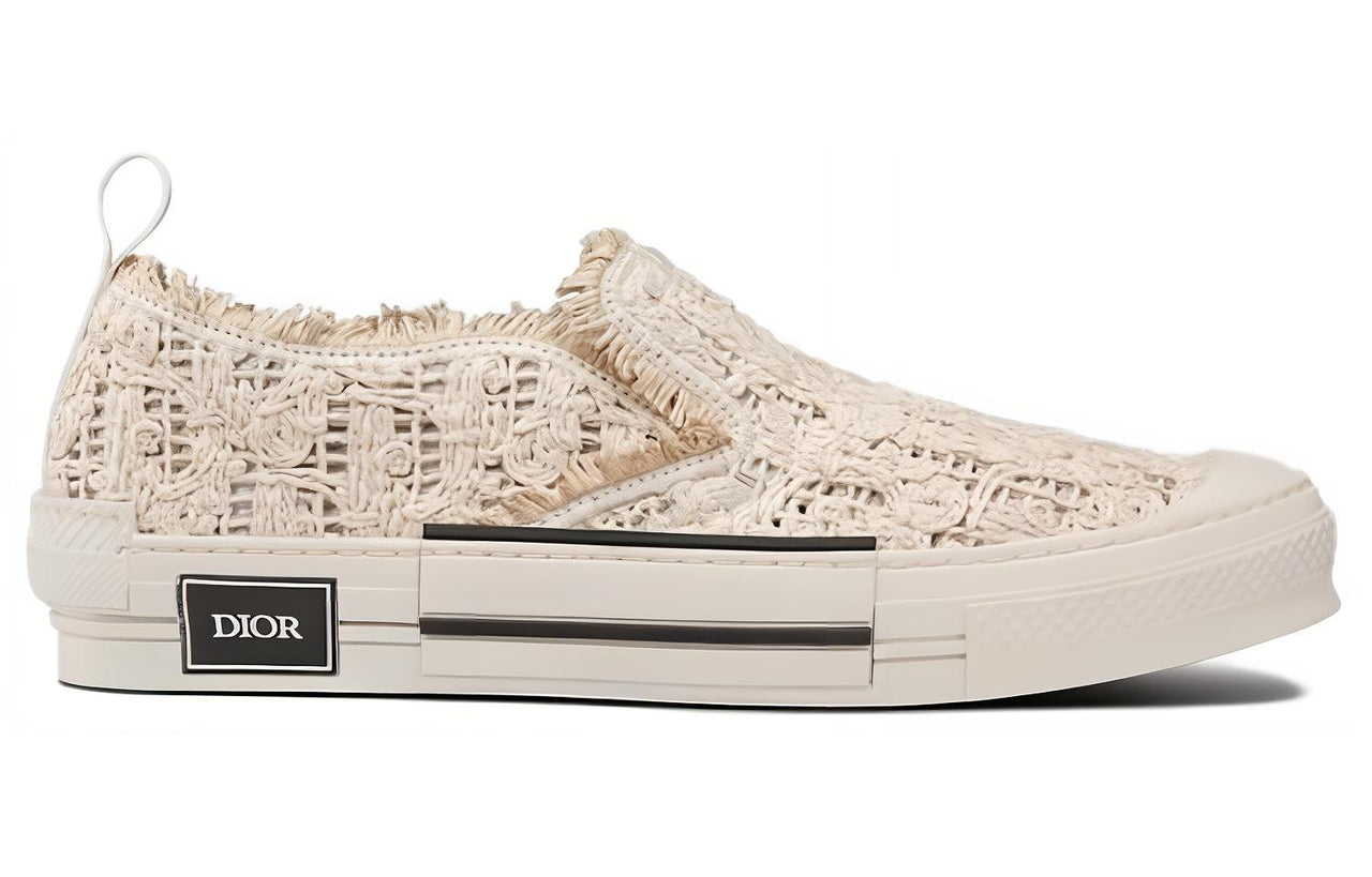 DIOR B23 Low Slip On Cream Macrame