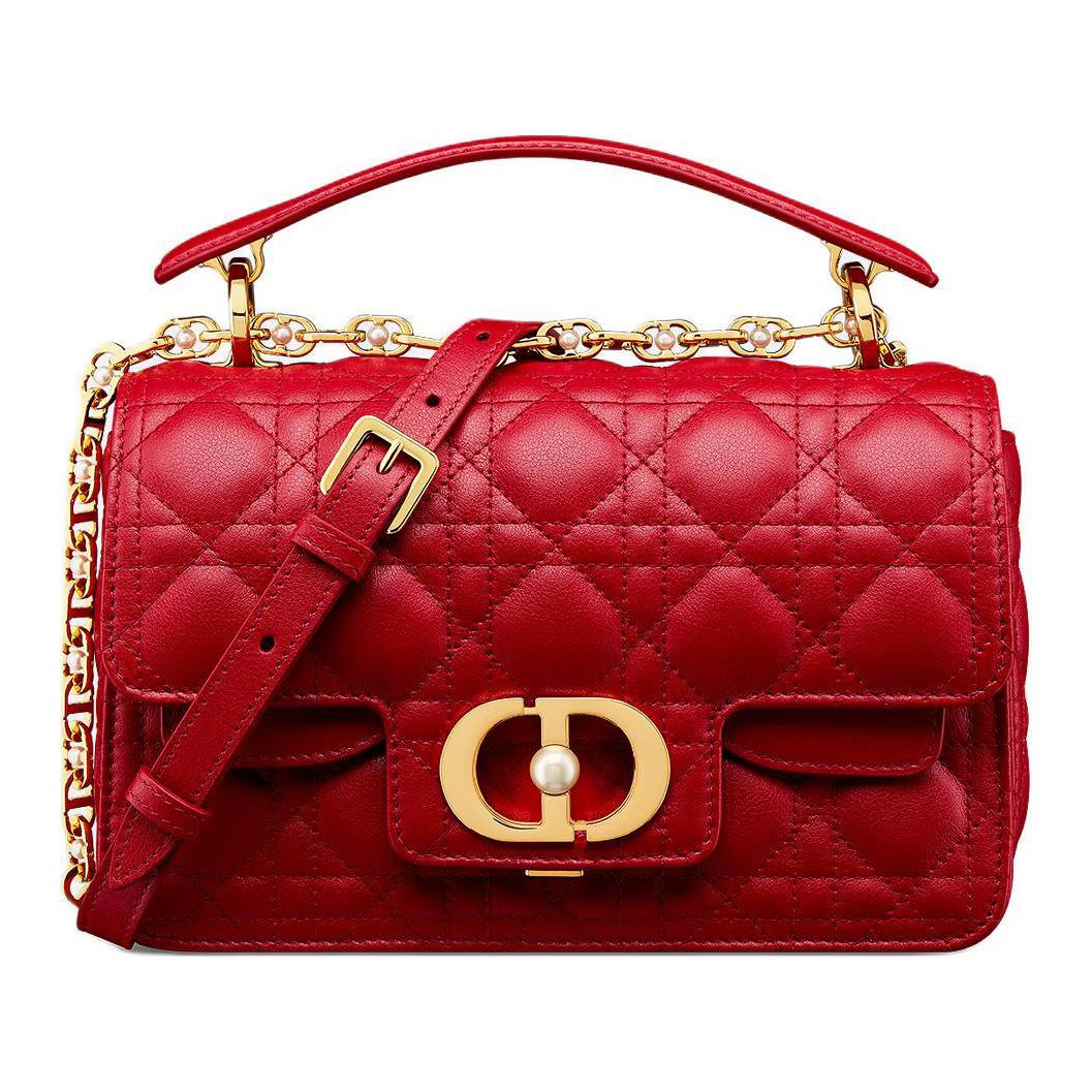 DIOR Small DIOR Jolie Top Handle Bag Calfskin Women's Red