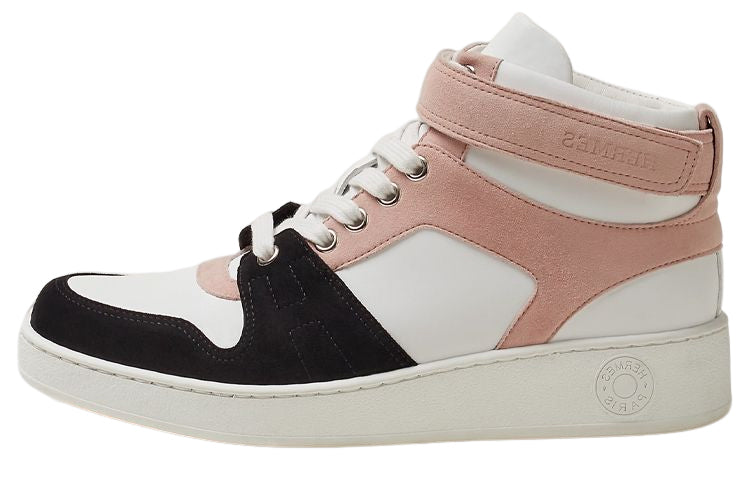 HERMES Freestyle High Top Skateboard Shoes Women's Pink White Black