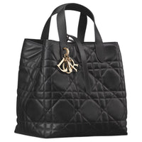 DIOR Toujours Cow Leather Basket Bag, Shoulder Bag, Crossbody Bag, Handbag Medium Size Women's Black