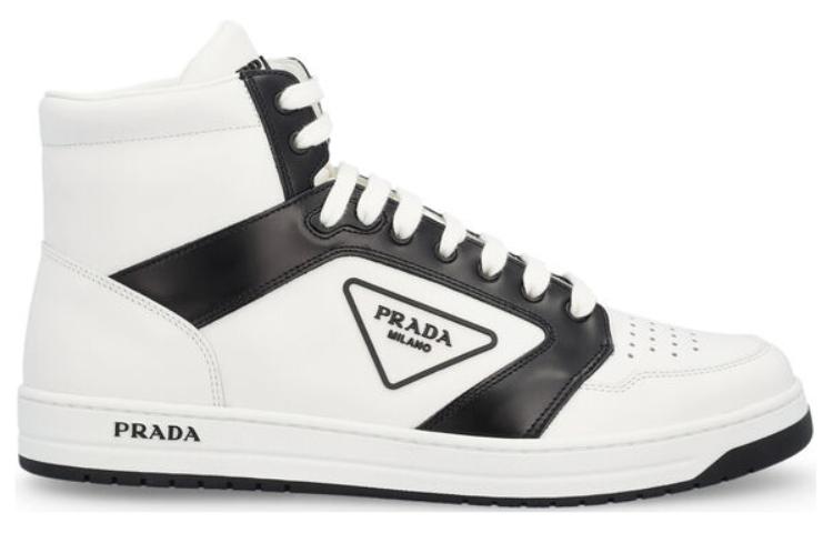 PRADA District High-Top Skateboard Shoes Men's Black White