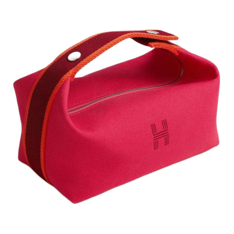 HERMES Bride-a-Brac Toiletry Bags Rose Red